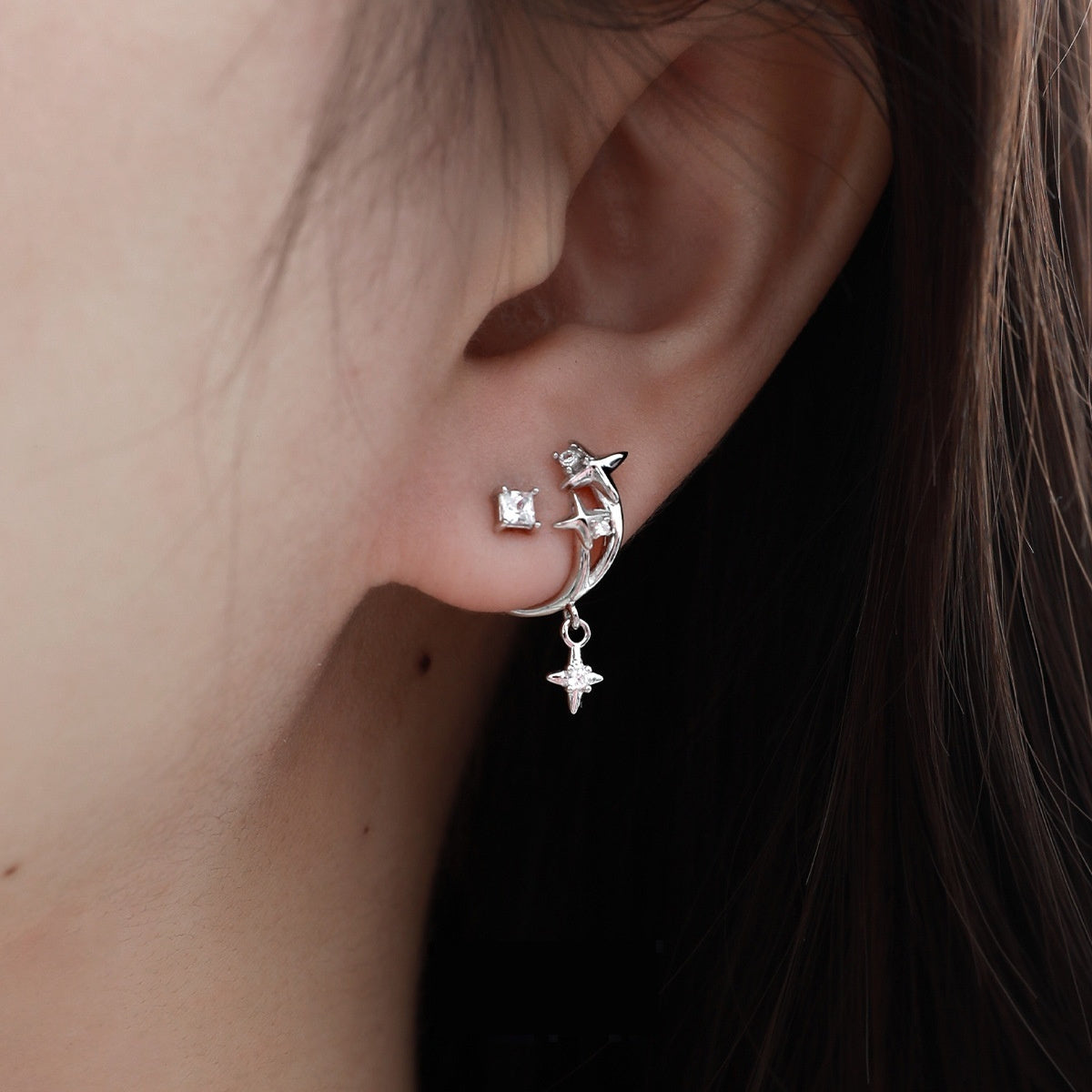 S925 Sterling Silver Star Earrings