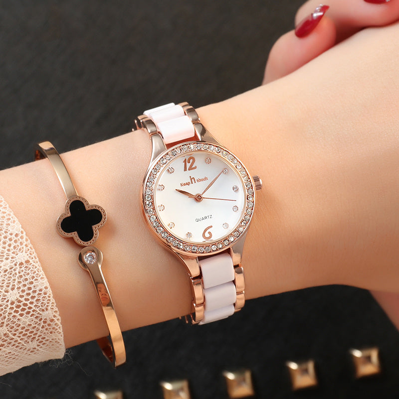 Women's Luxury Diamond Quartz Watch with Gift Box
