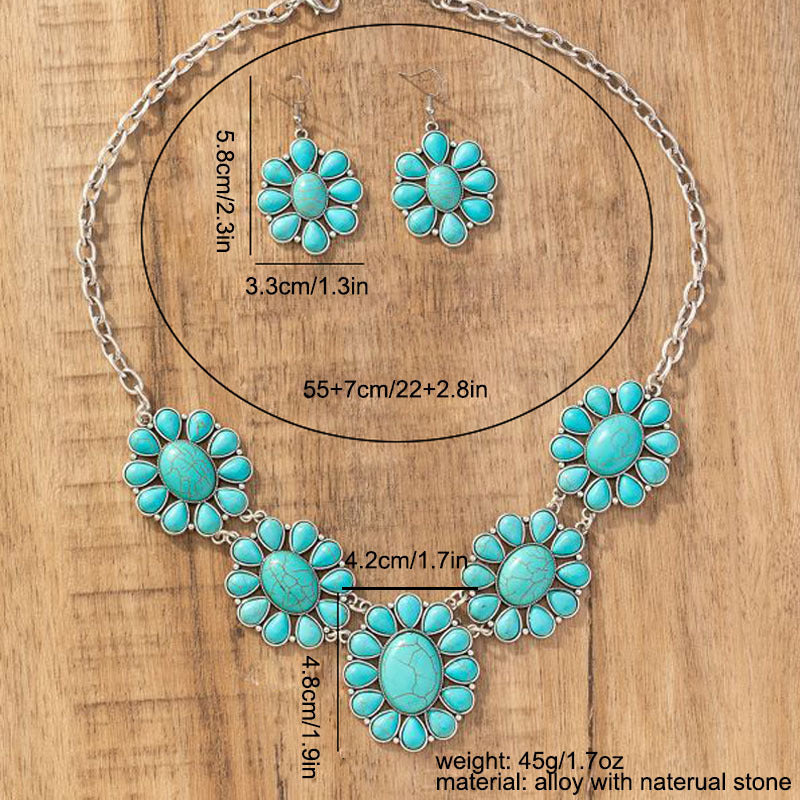 Stone Inlay Niche Style Jewelry Set