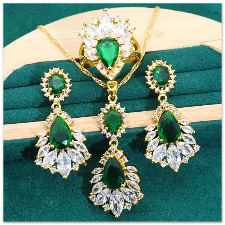 Retro Alloy Jewelry Set - 4 Pieces