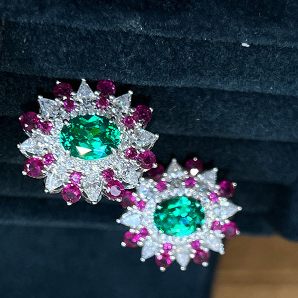 White Gold Zircon Earrings
