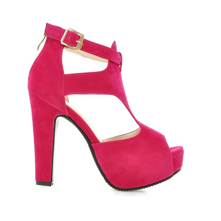 Roman Style Suede Sandals - Fish Mouth