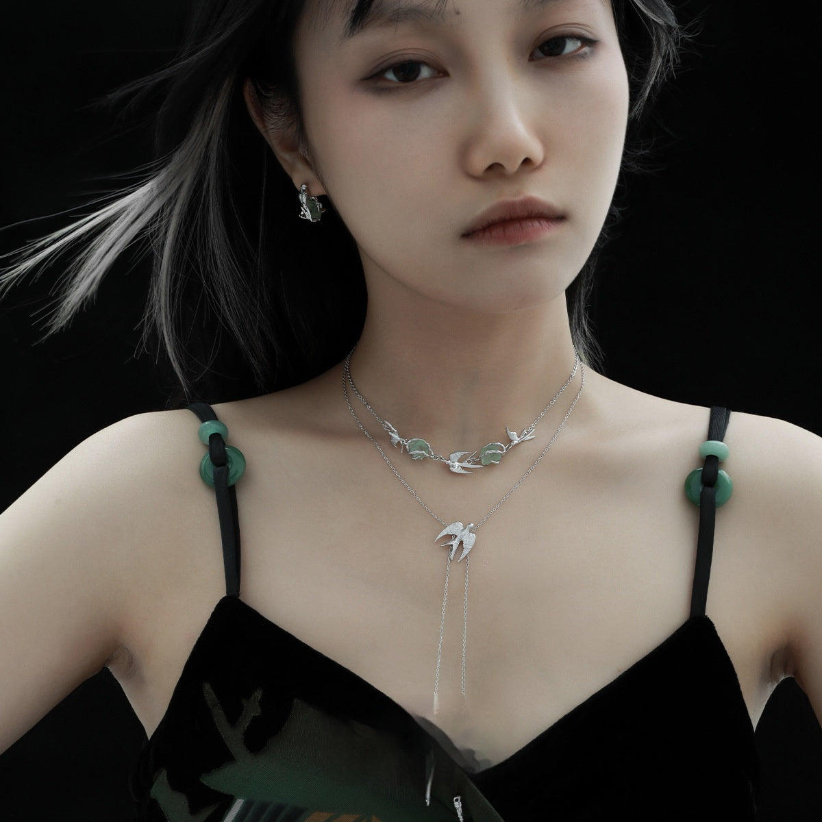 925 Silver Bird Necklace - Cross Chain
