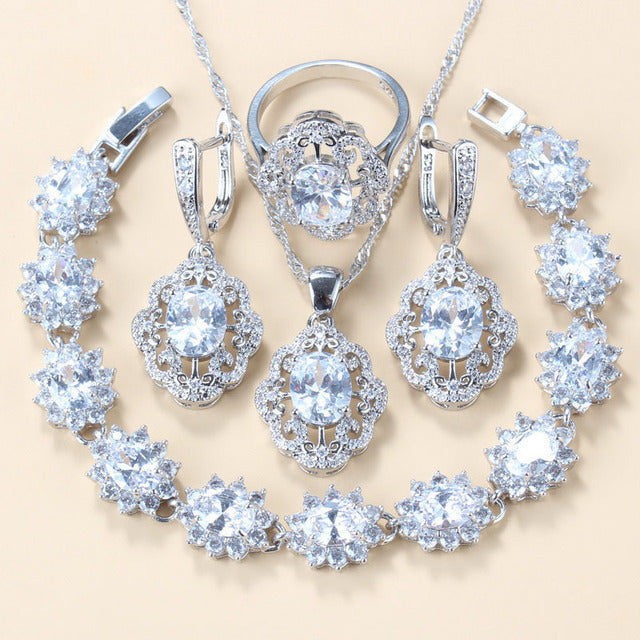Women's Zircon Jewelry Set - Water Wave Chain
