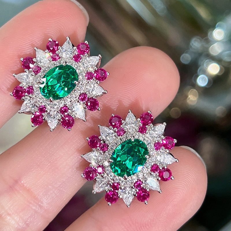 White Gold Zircon Earrings