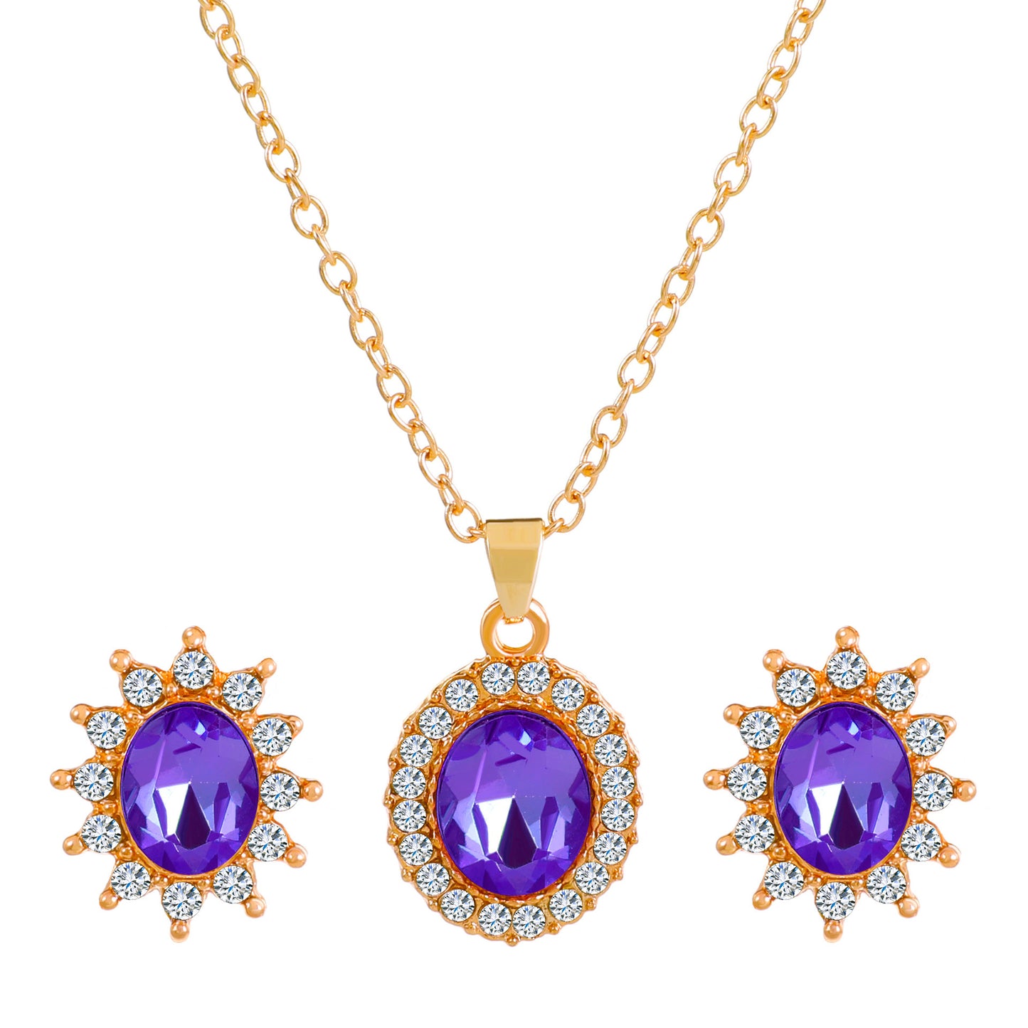 Sunflower Jewelry Set - Rose Gold Plated