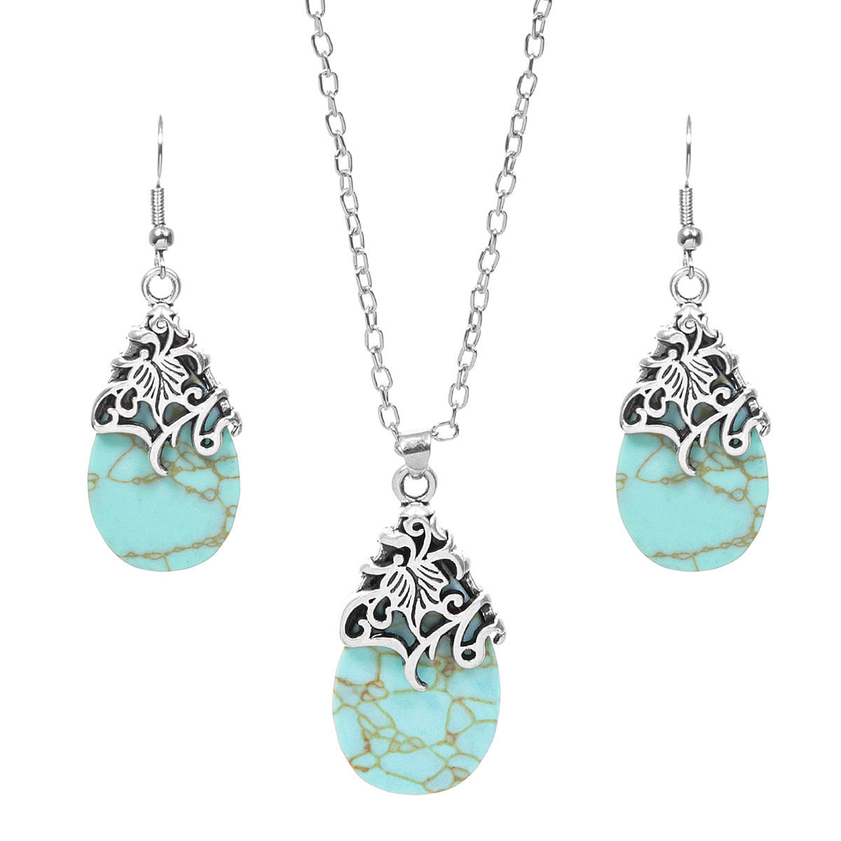 Stone Inlay Niche Style Jewelry Set
