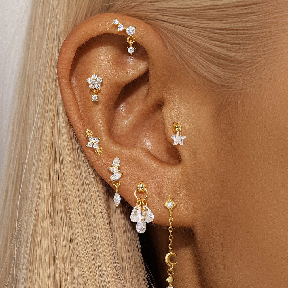 S925 Sterling Silver Geometric Earrings