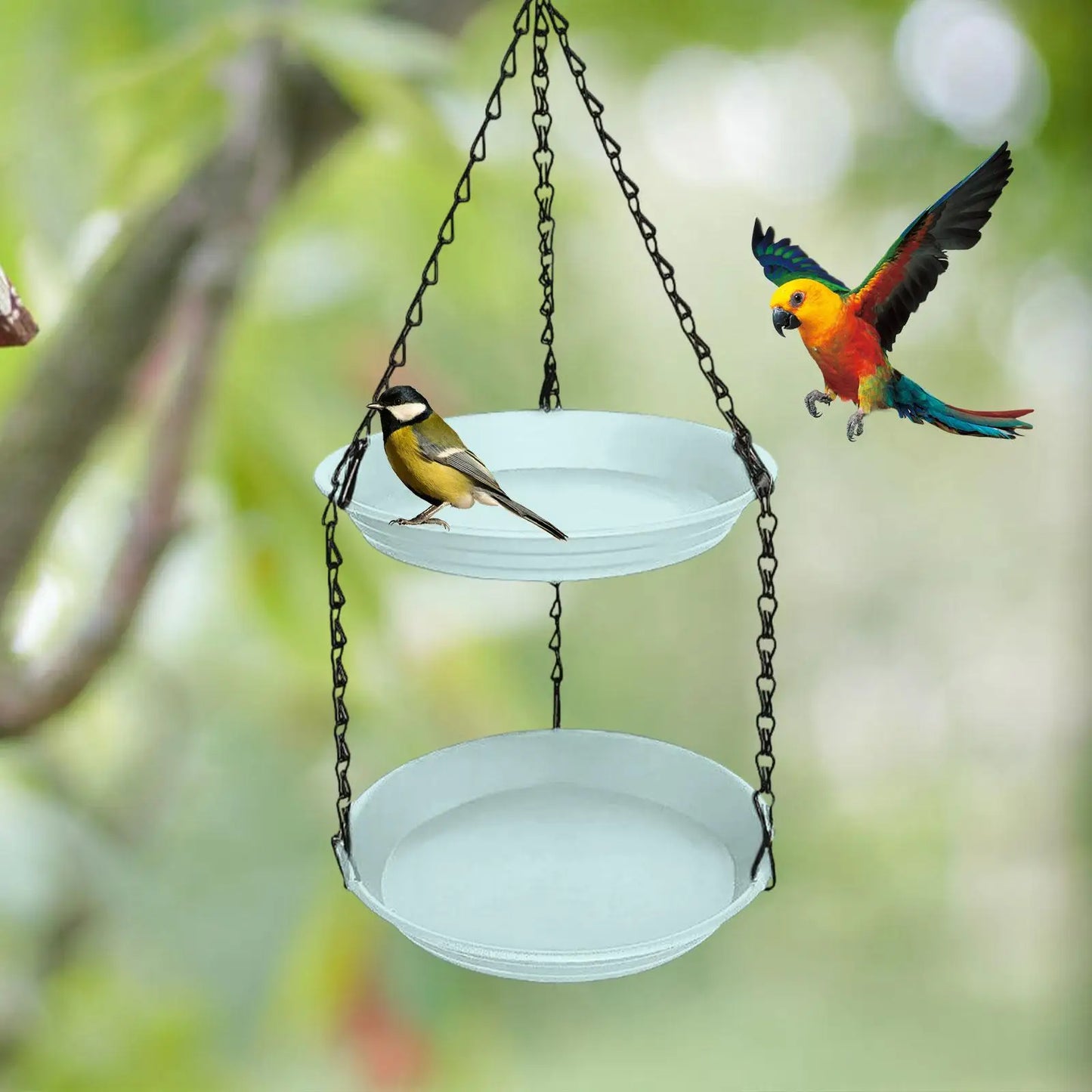 Kesoto Hanging Bird Feeder - Double Plate Large Capacity