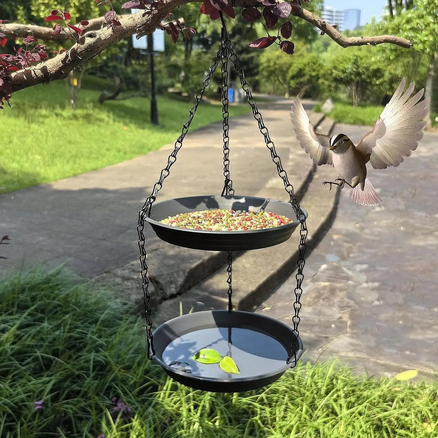 Kesoto Hanging Bird Feeder - Double Plate Large Capacity