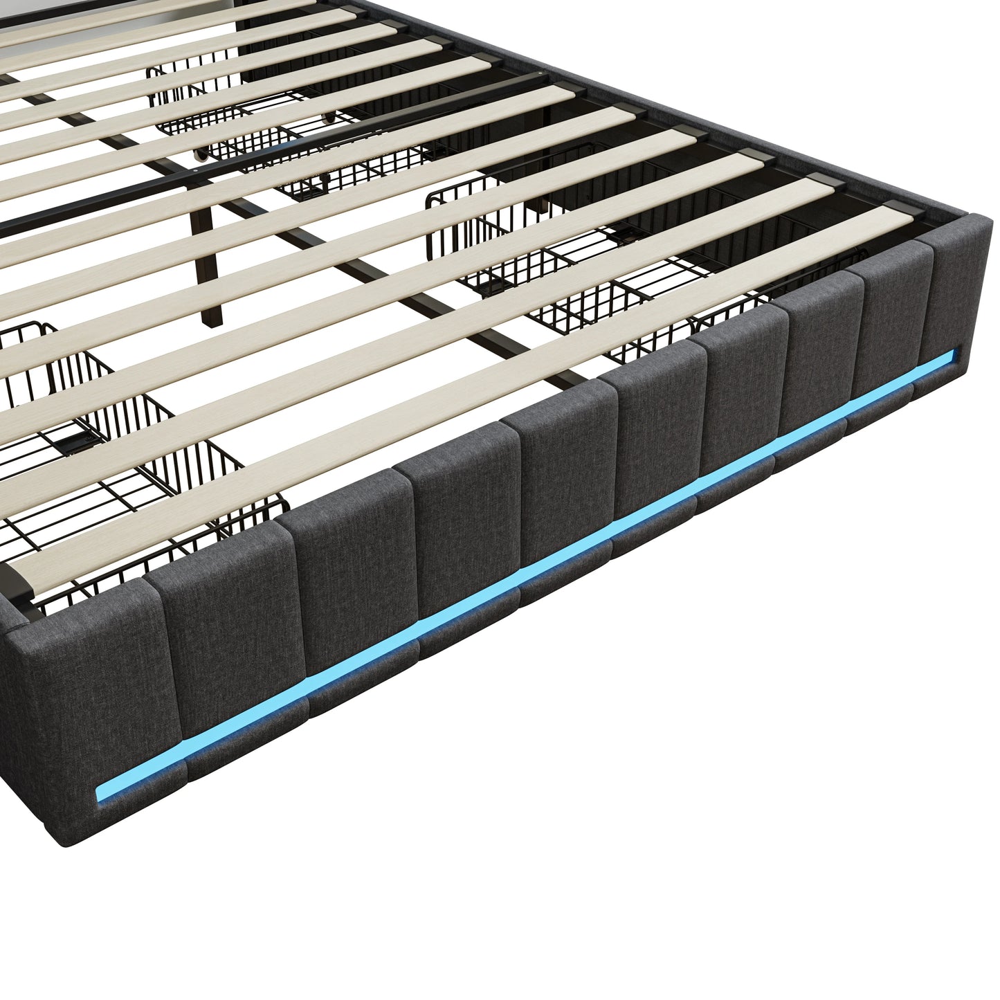 WoodenAura LED Bed Frame with Storage