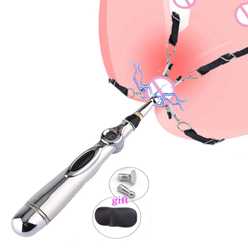 Electric Shock Vagina Pen Labia Clips Nipple Clamp Sex Toys