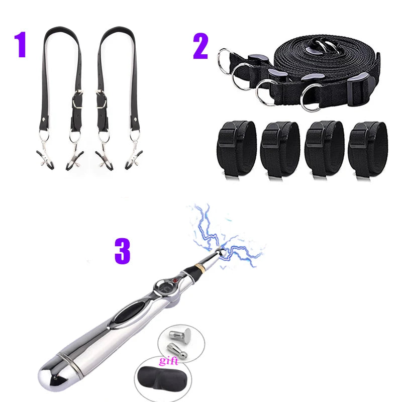 Electric Shock Vagina Pen Labia Clips Nipple Clamp Sex Toys
