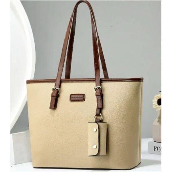 Women's Ivory Rexine Plain Shoulder Bag