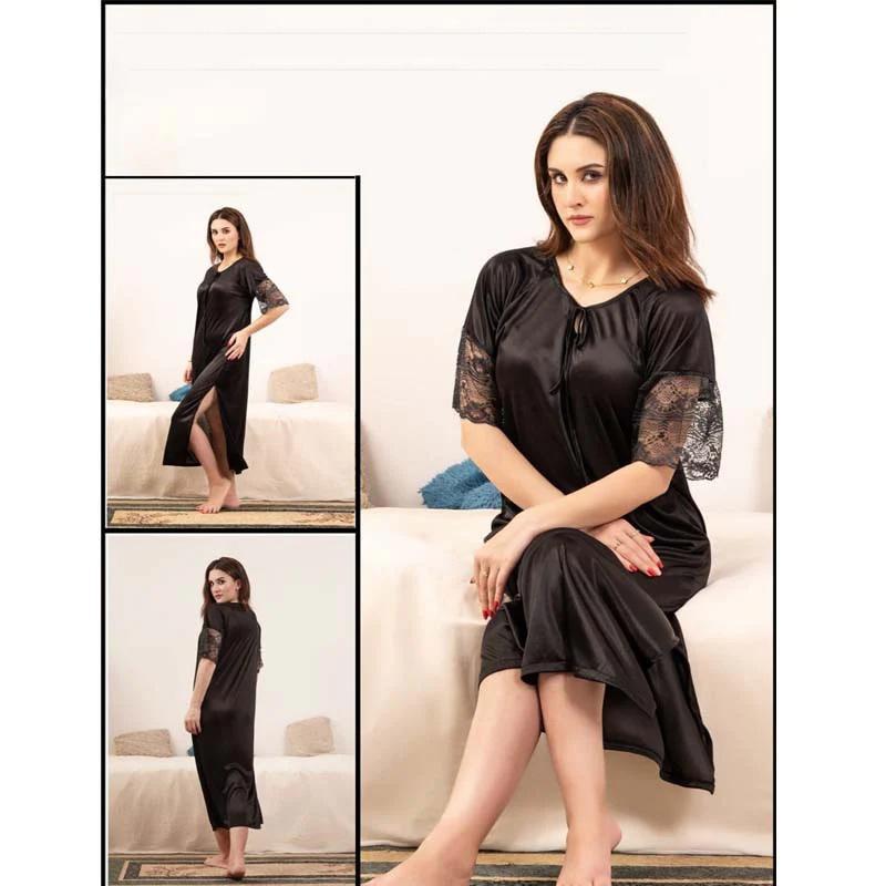 Comfortable and Lightweight Black Jersey Nightwear Set