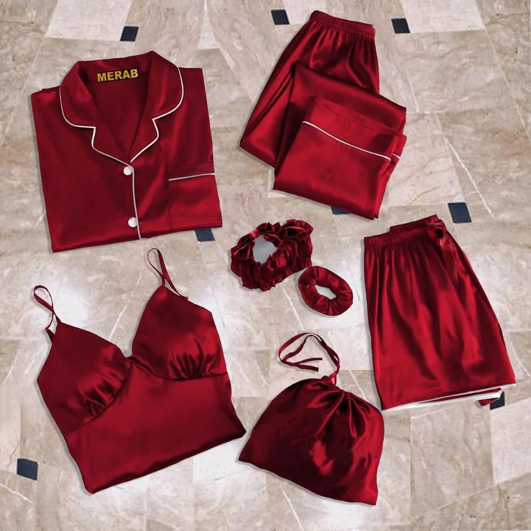 Silk Lace Camisole Set - Shamose Silk Intimate Apparel in Maroon