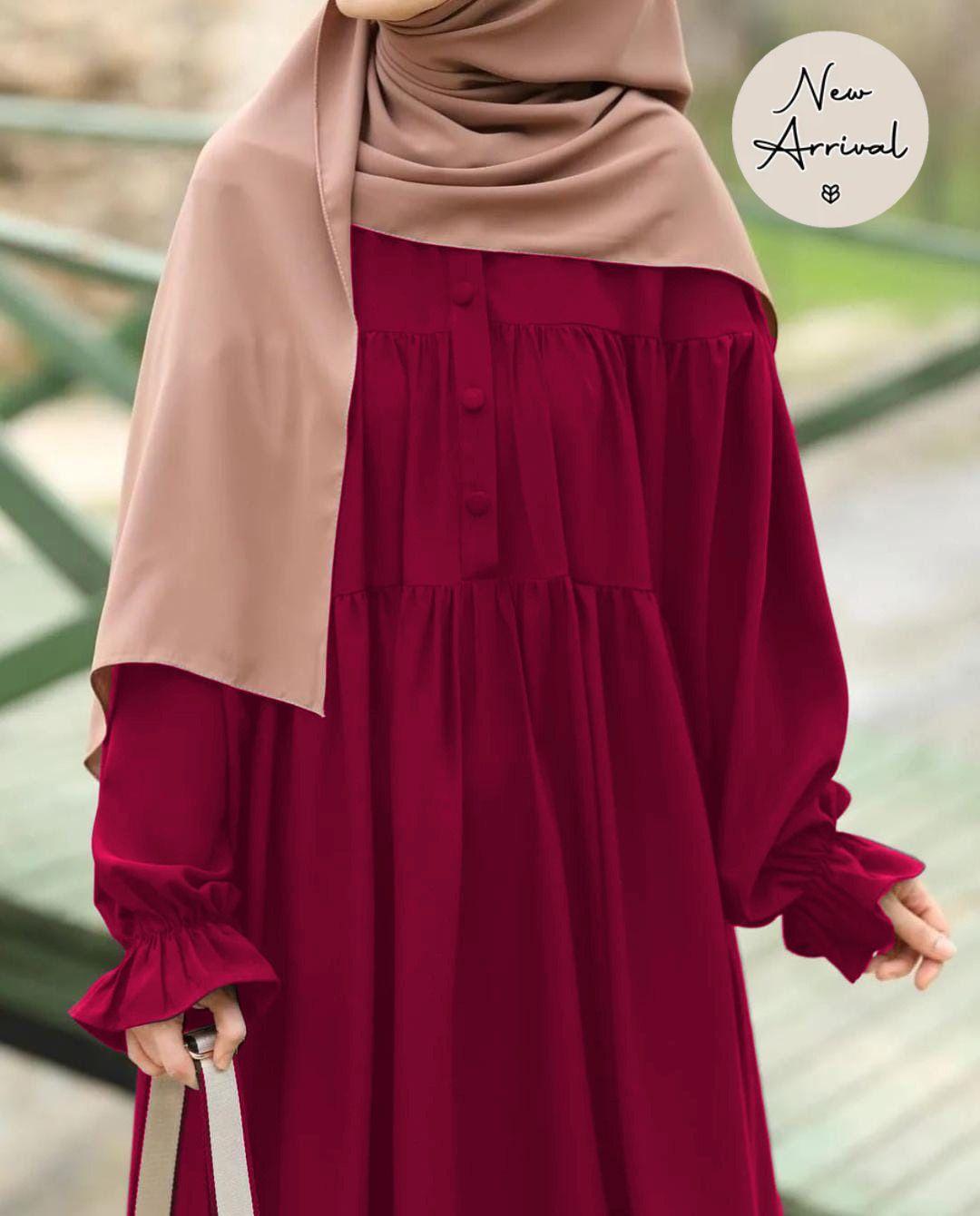 Women's Black Georgette Full Abaya - Classic Design