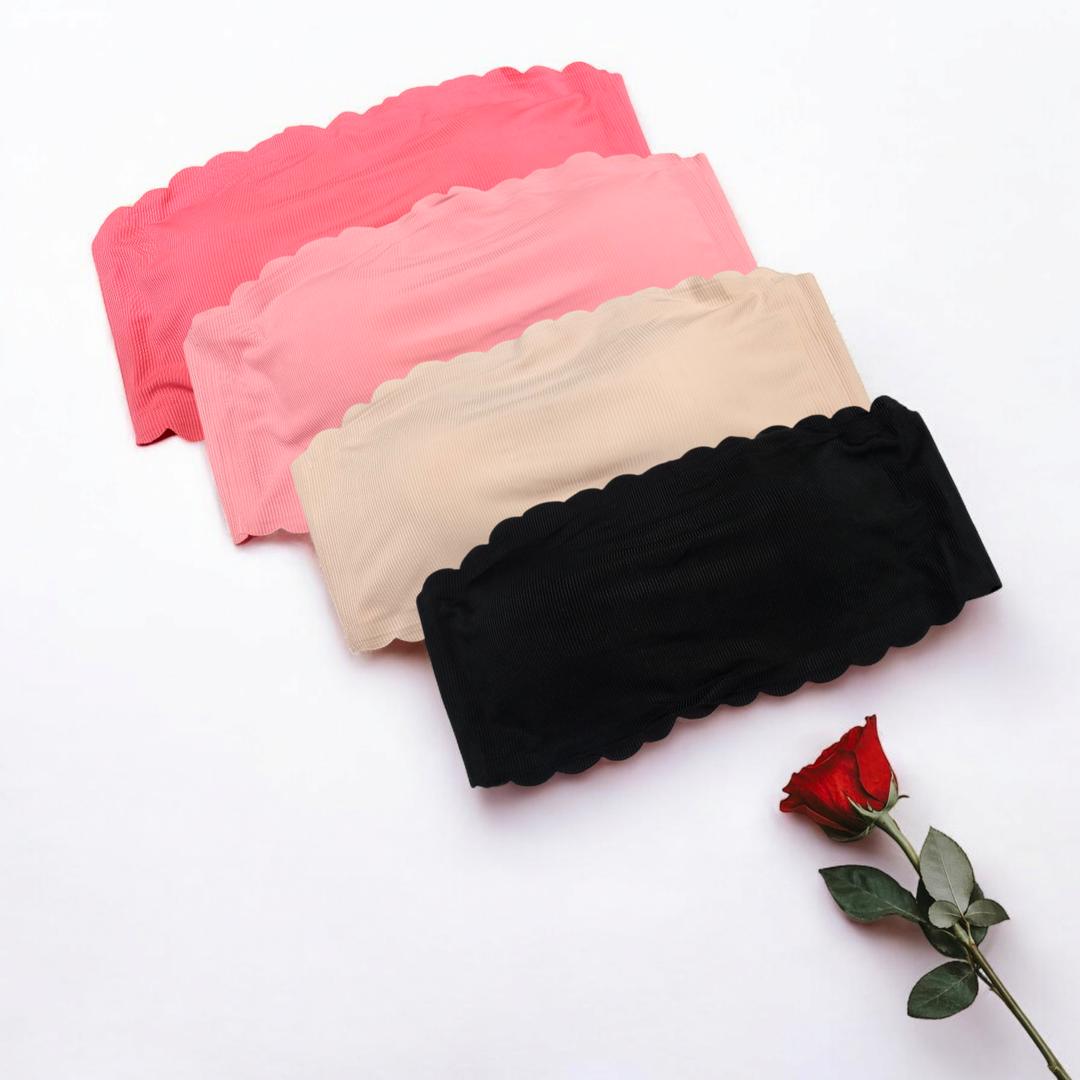 Multicolor Padded Strapless Bra - Malai Fabric A Cup
