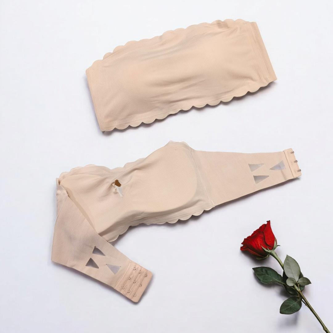 Multicolor Padded Strapless Bra - Malai Fabric A Cup