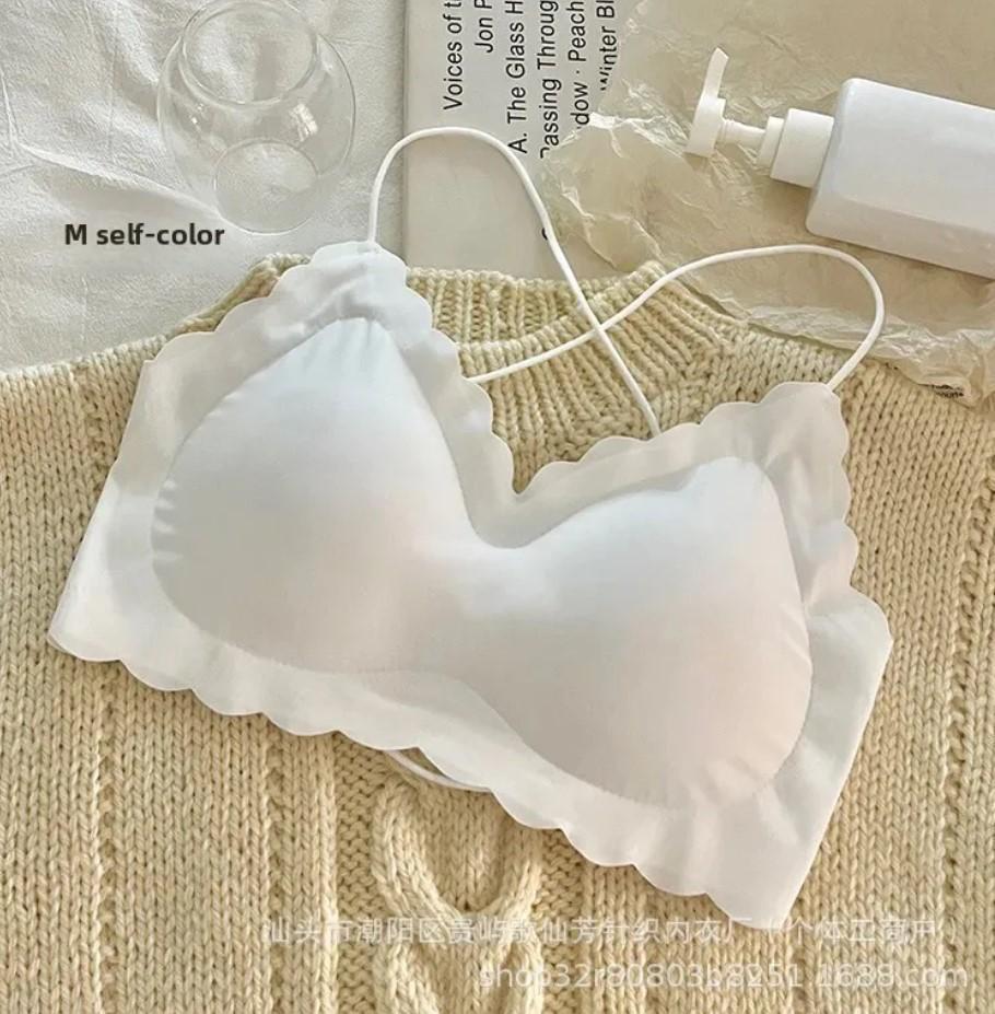 Women Korean-Style Padded Bra - Black Malai Steel Ring-Free