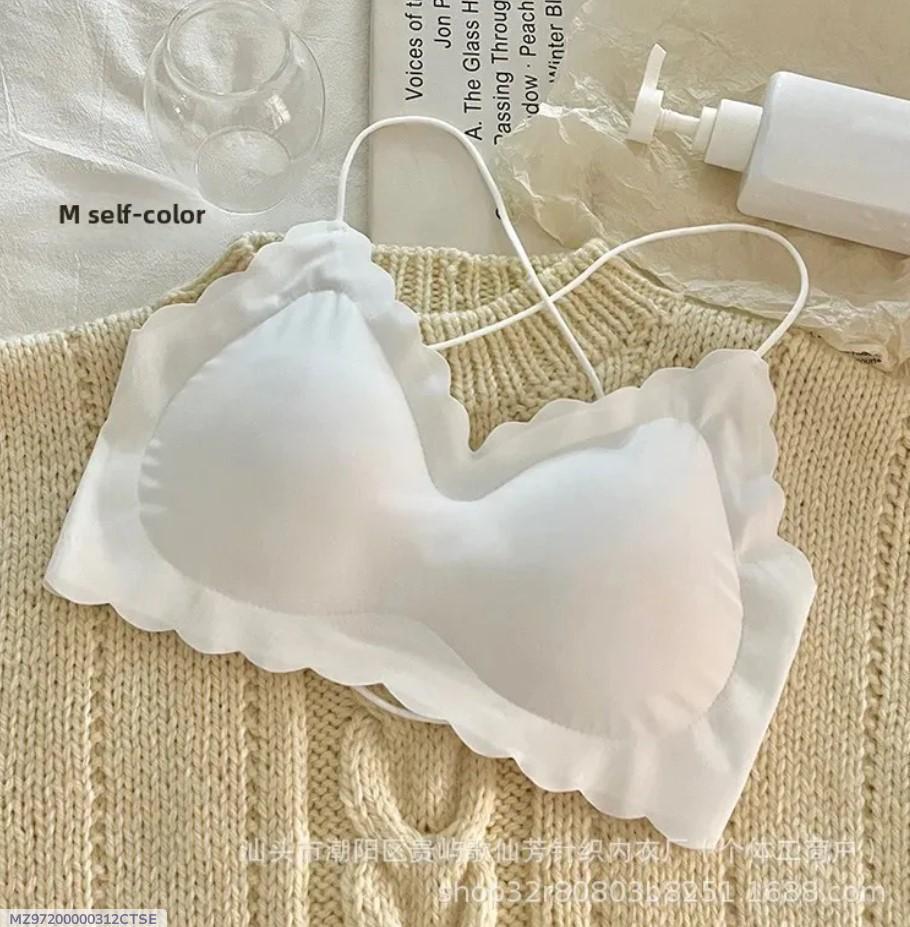 Women Korean-Style Padded Bra - Black Malai Steel Ring-Free