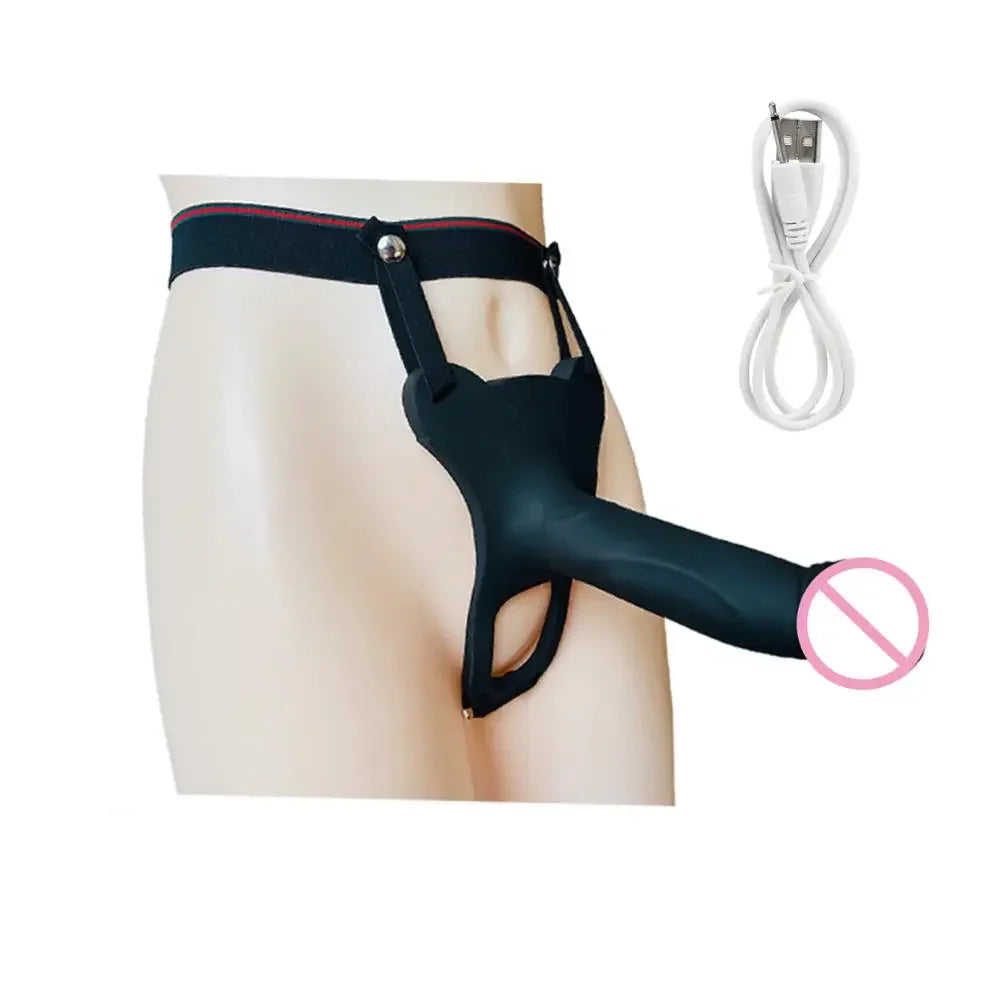 Double Penetration Penis Sleeve Dildo Vibrator for Couples Wireless Remote Control Vibrator