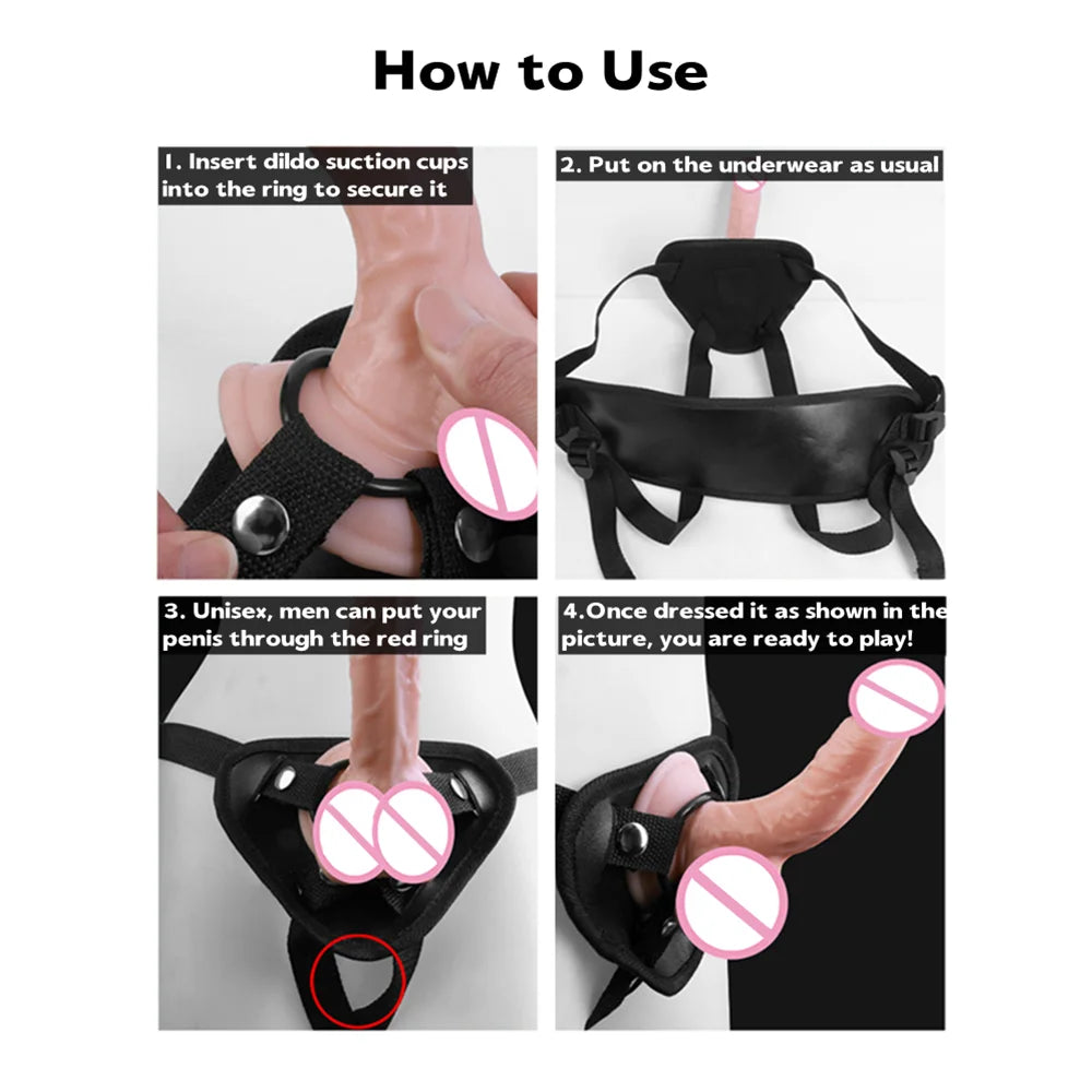 Strap On Dildo Harness Shorts for Lesbian Gay Wearable Dildo Pants for Women Couples
