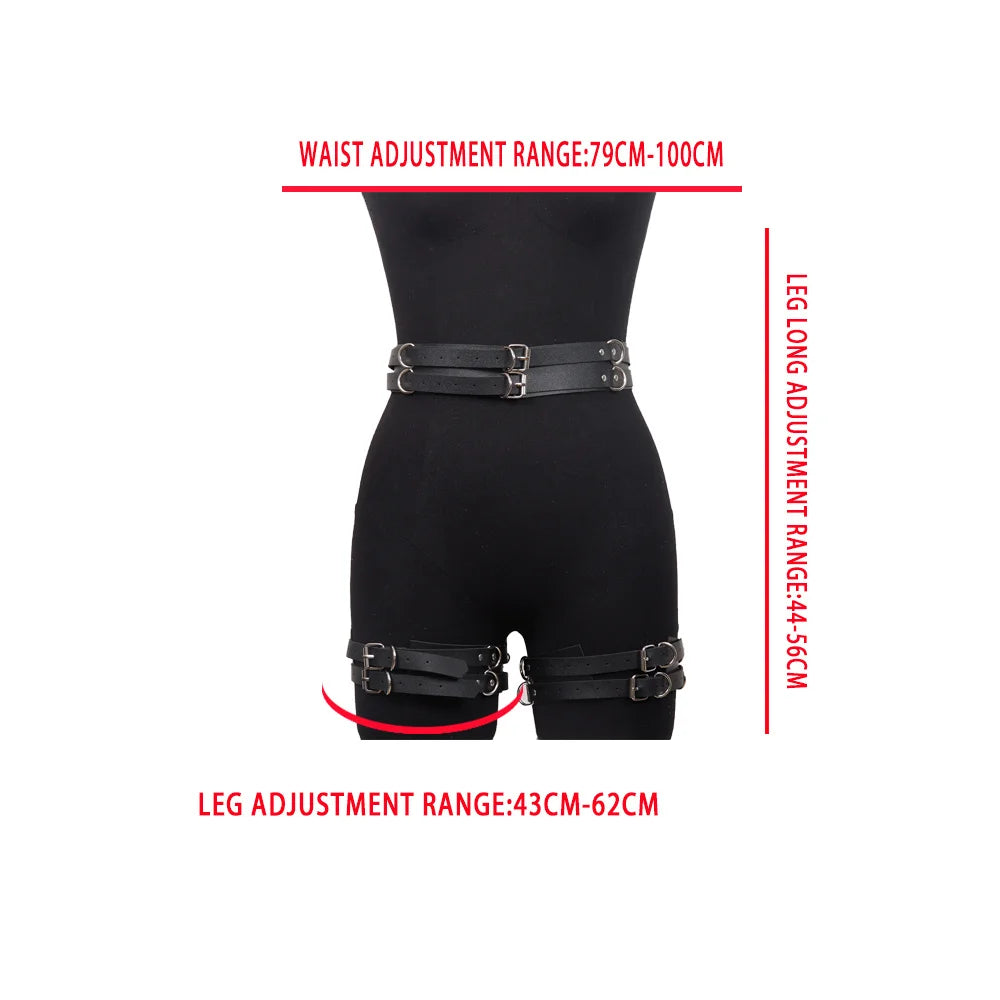 Pink Gothic PU Leather Harness Belt