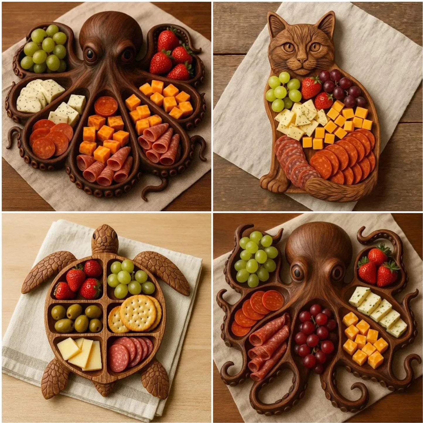 Animal Design Wood Serving Tray