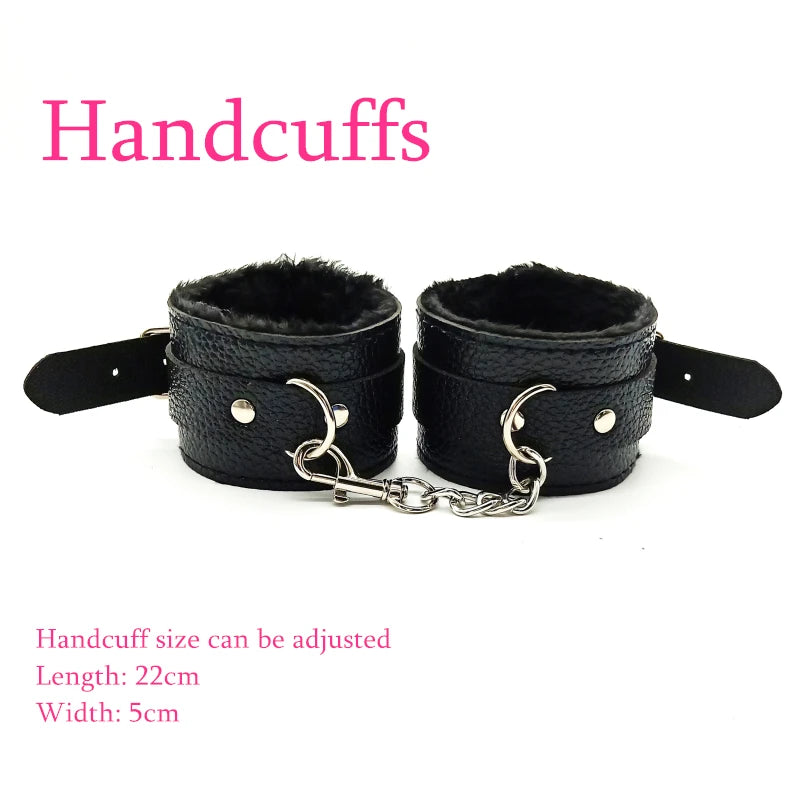 Sex Products BDSM Bondage Set Handcuffs Anal plug Tail