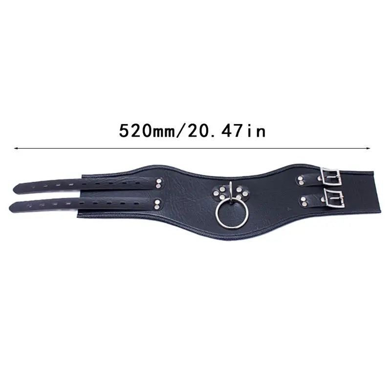 PU Leather Locking Posture Collar Bondage Straighten Up Master sex toy