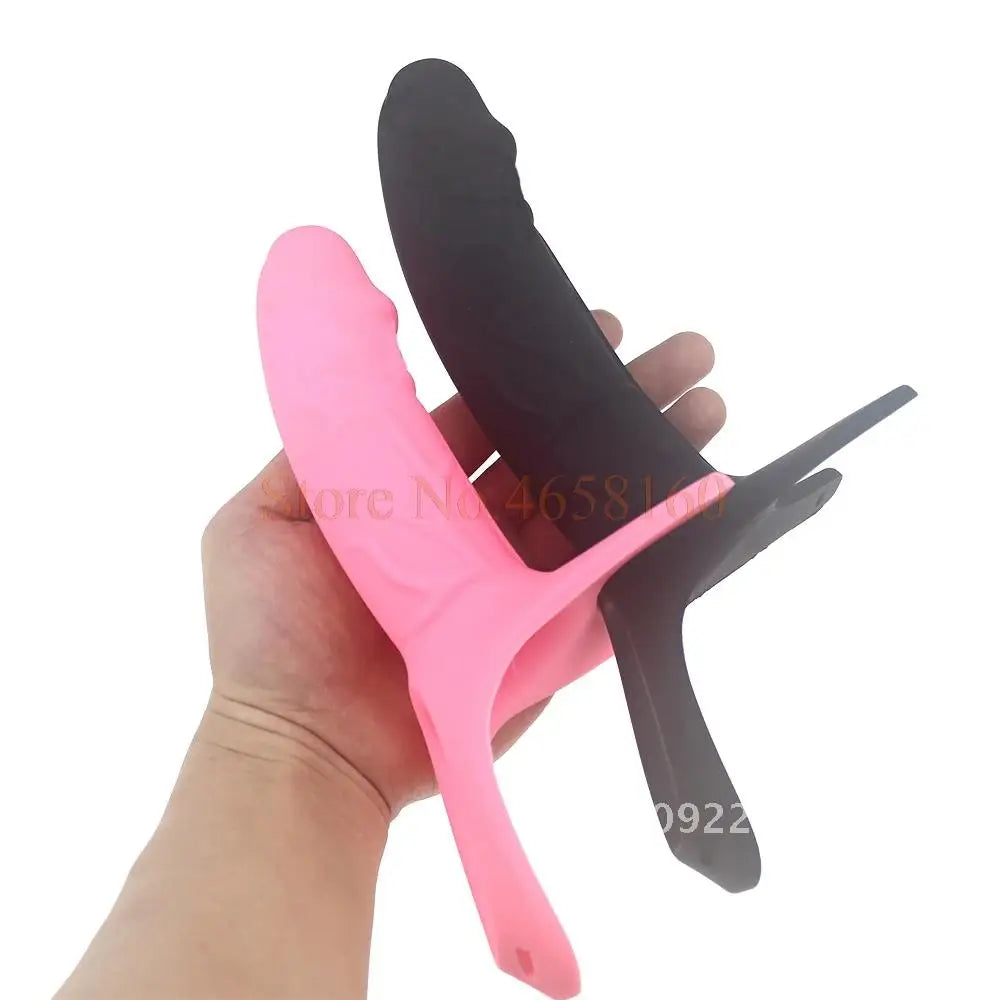 Full Silicone Strappy Hollow Penis Extender Strapon Dildo