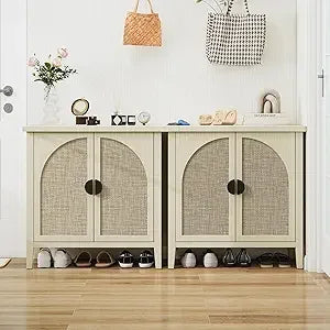 ZHUXIANG Rattan Cabinet - Modern Storage Sideboard