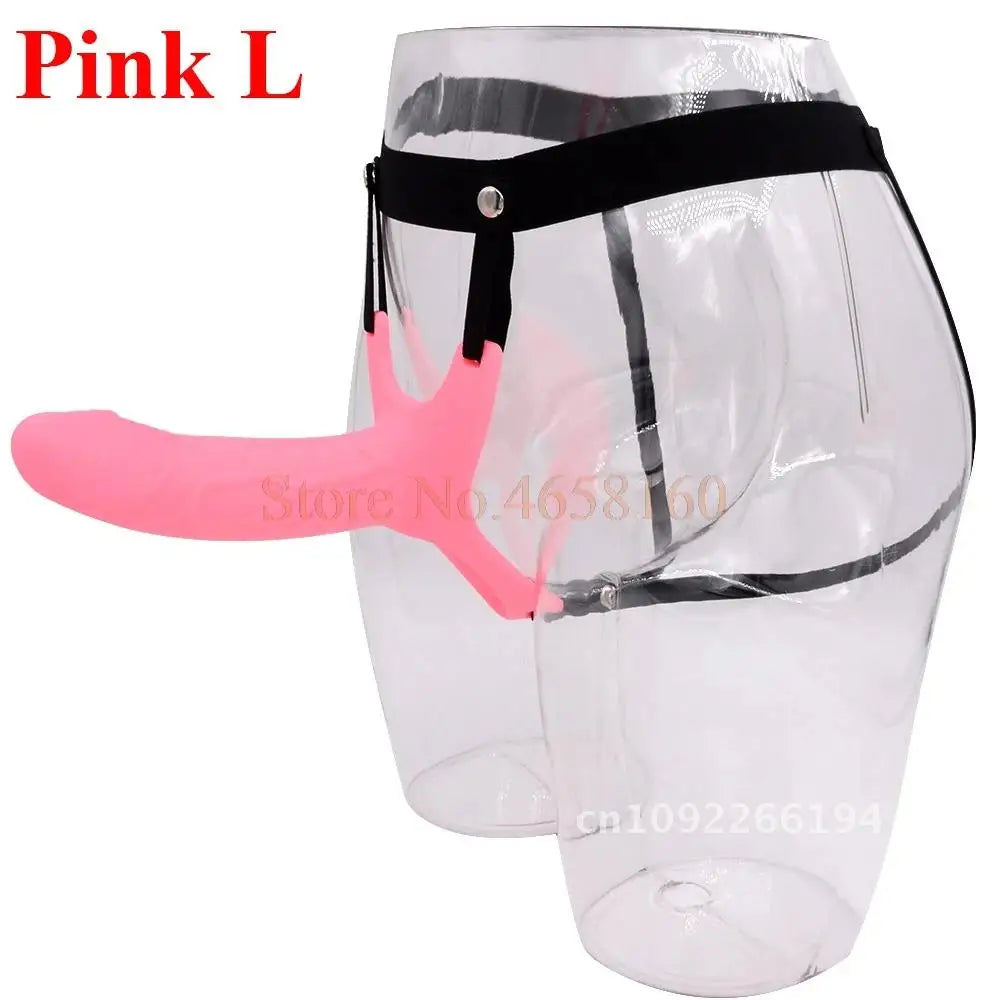 Full Silicone Strappy Hollow Penis Extender Strapon Dildo
