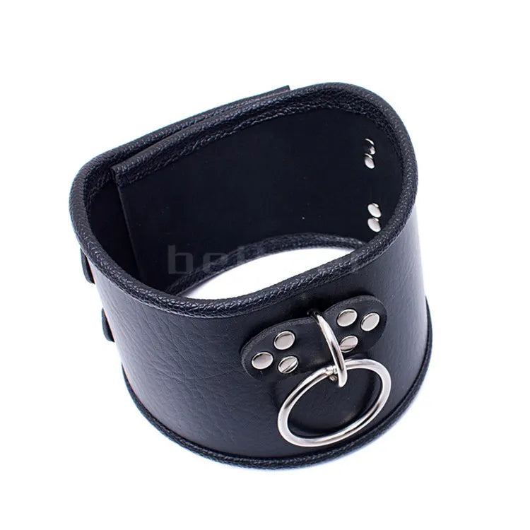 PU Leather Locking Posture Collar Bondage Straighten Up Master sex toy