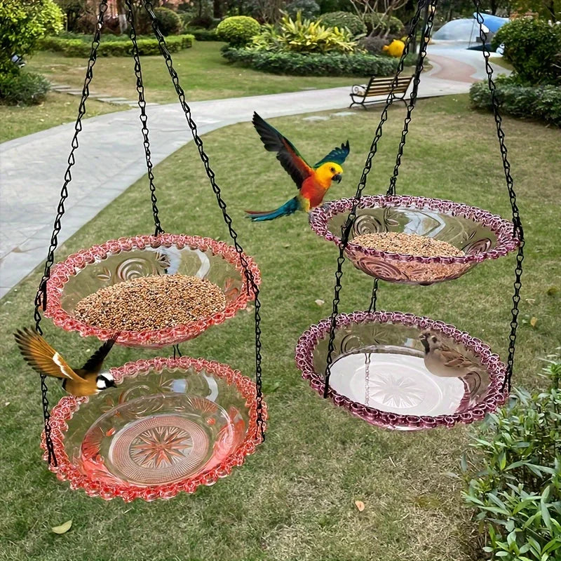 PC Plastic Bird Feeder - No Battery Hanging Garden Feeder