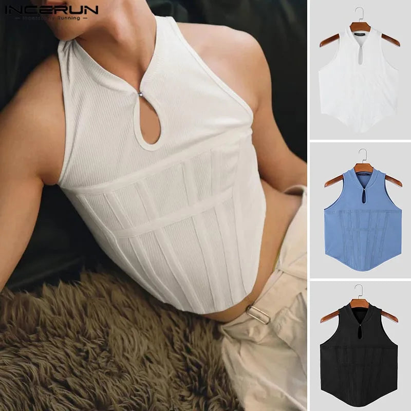 INCERUN Men's Tank Top - Casual Solid