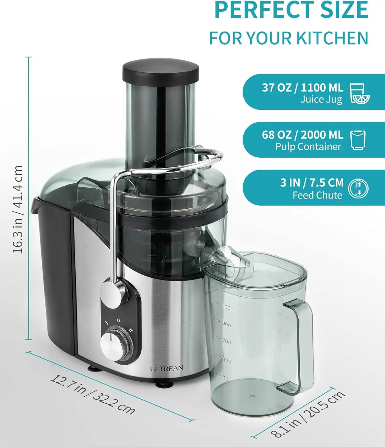 Dual Speeds Centrifugal Juice Maker for Fruits and Veggies