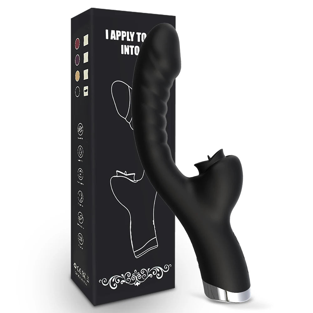 Tongue Licking Vibrator 2 In 1 Adult Women Sex Toys Dildos Vibrators