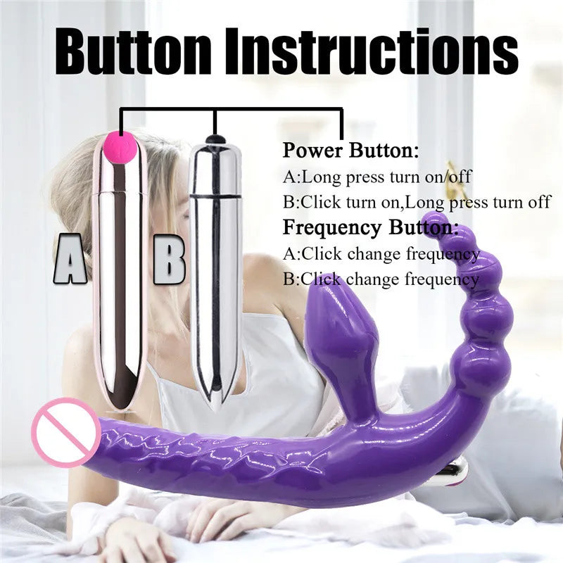 Anal Plug Triple Stimulation Wearable Adult Toy for Women