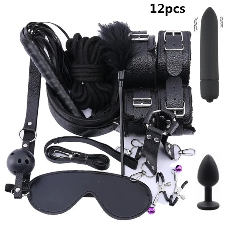 Sex Products BDSM Bondage Set Handcuffs Anal plug Tail