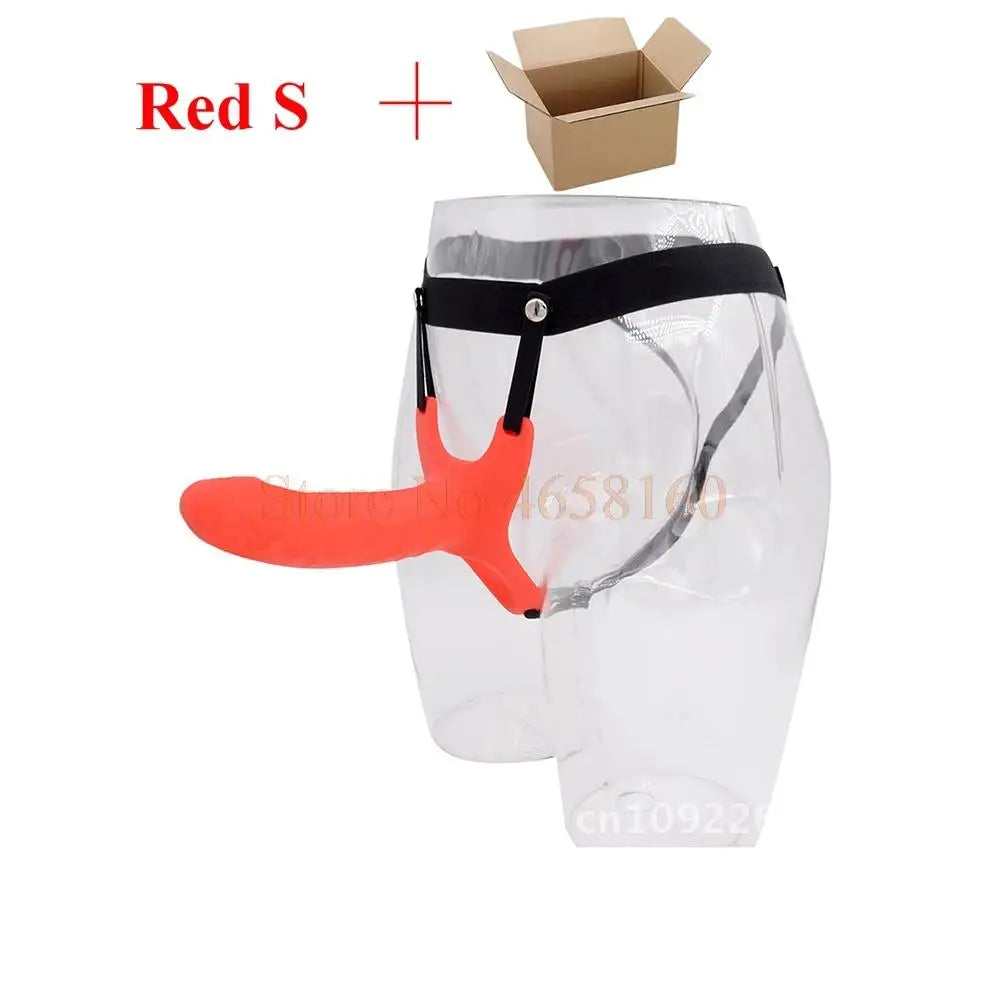 Full Silicone Strappy Hollow Penis Extender Strapon Dildo