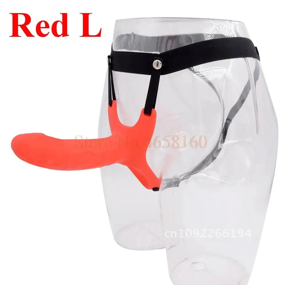 Full Silicone Strappy Hollow Penis Extender Strapon Dildo