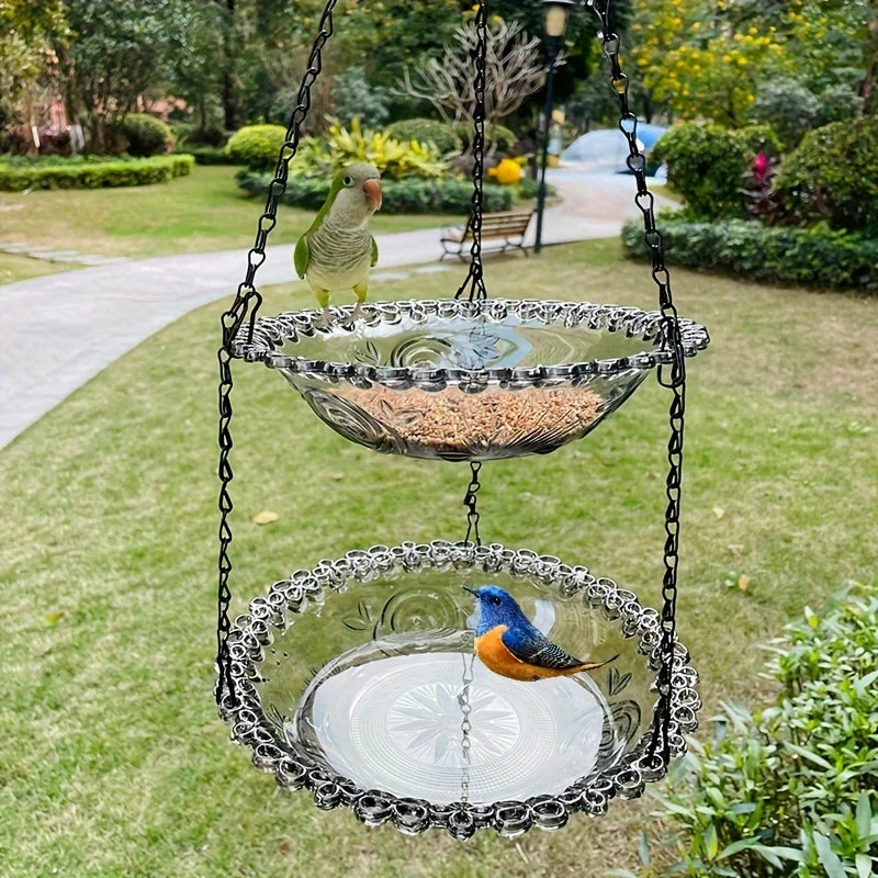 PC Plastic Bird Feeder - No Battery Hanging Garden Feeder