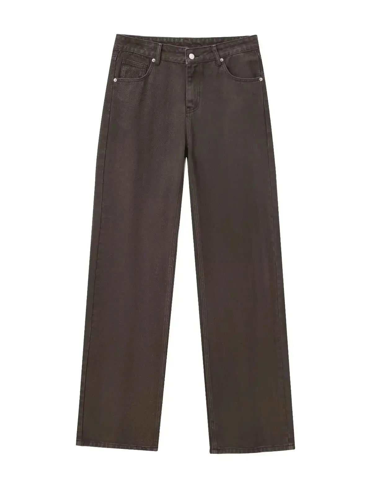 Tangada Women's Straight Denim Jeans - Mid Waist