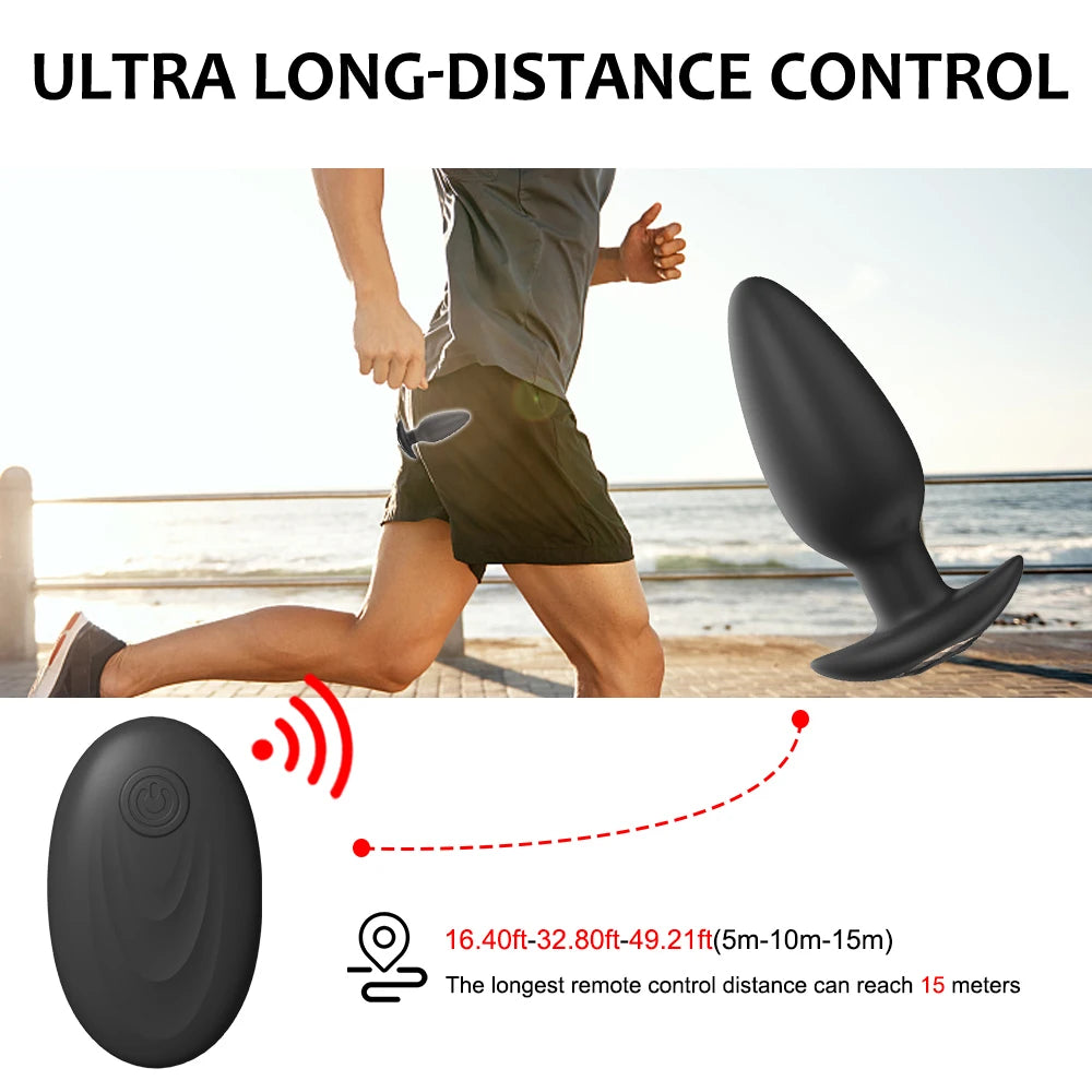 Wireless Remote Control Vibrating Anal Butt Plug Prostate Massager Sex Toys