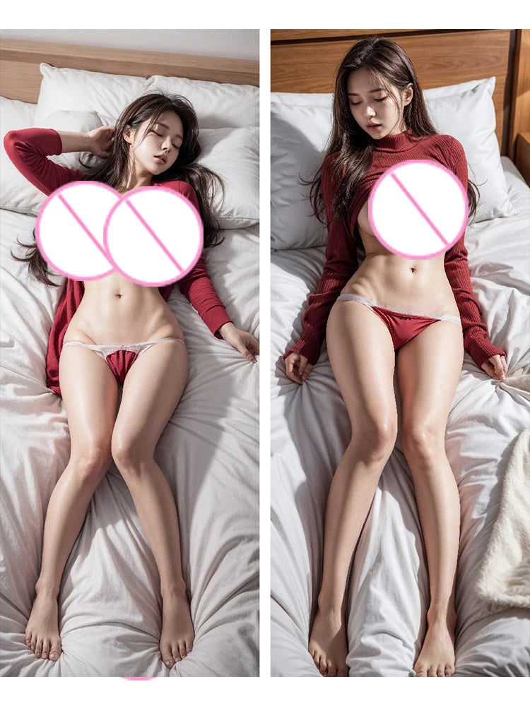 Dakimakura-Anime AI Sleeping Girl, Double-sided Print, Life-Size Body Pillow