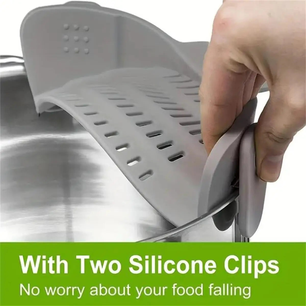 Adjustable Clip On Strainer For Pots Pans And Bowls