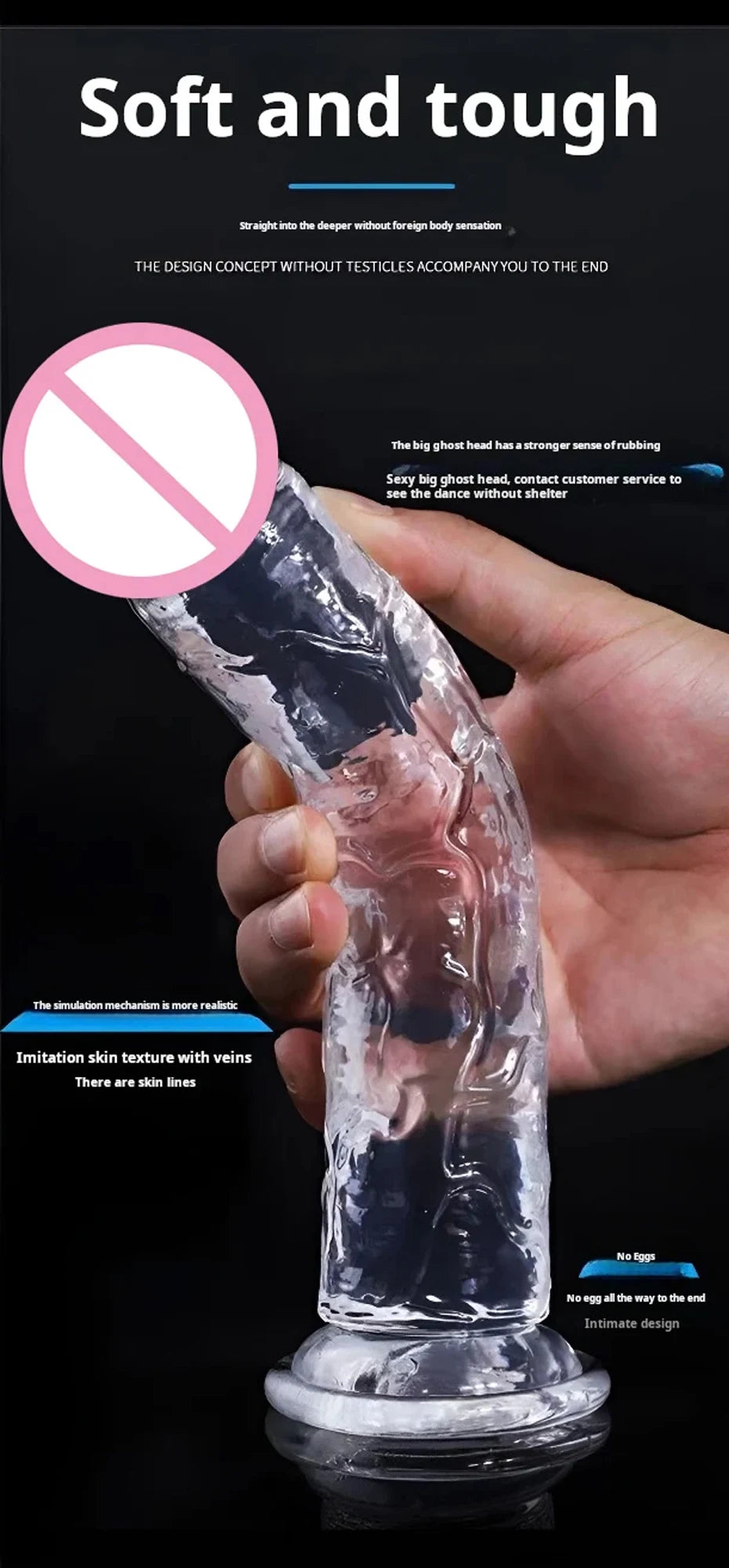 Transparent Soft Jelly Dildo Realistic Fake Dick Penis Suction Cup Dildo Realistic Sex Toys For Lesbian Women Female Masturbator