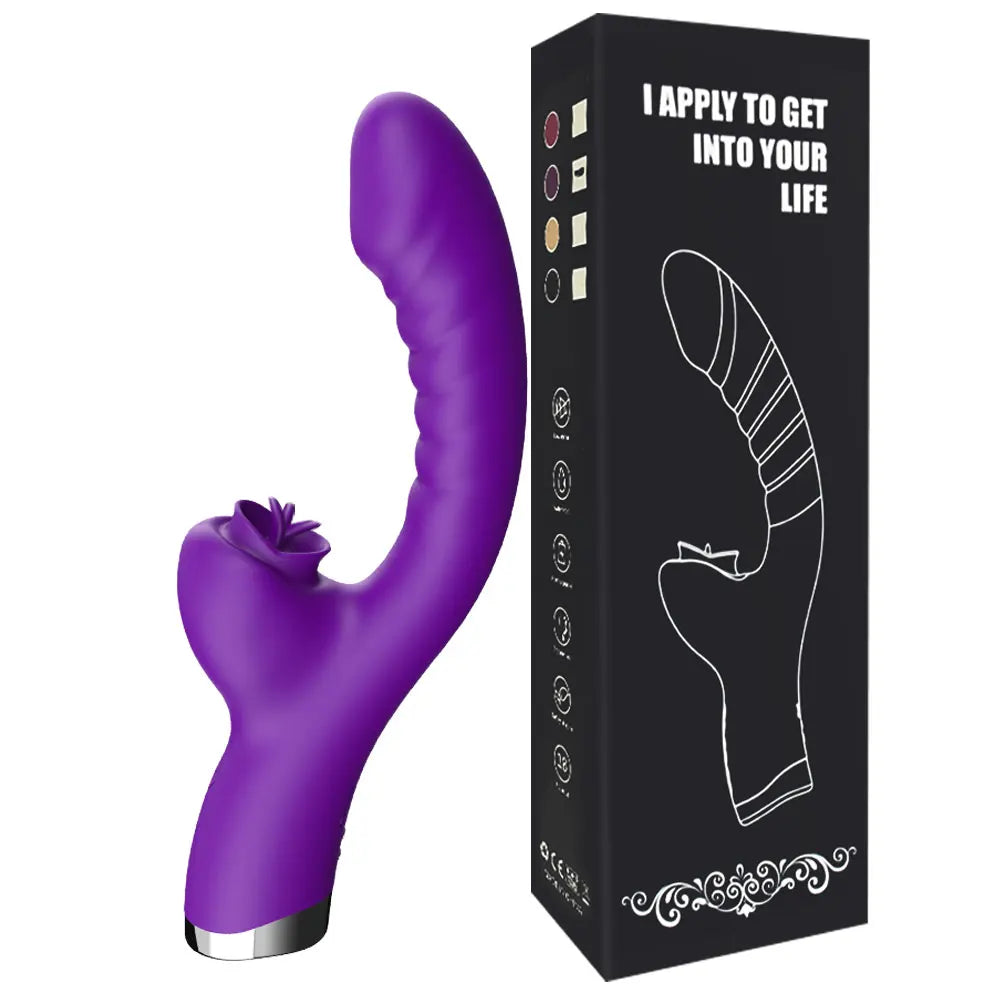 Tongue Licking Vibrator 2 In 1 Adult Women Sex Toys Dildos Vibrators
